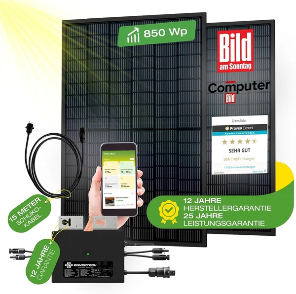 Green Solar 830W Balkonkraftwerk Komplettset
