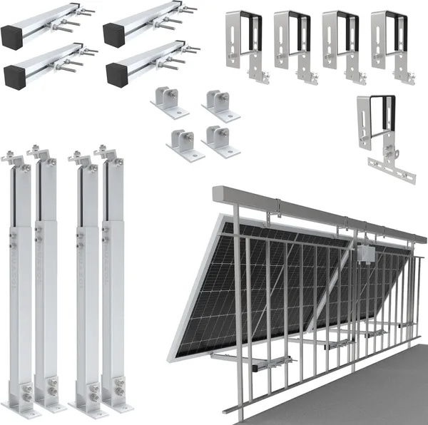 NuaSol Balkonkraftwerk-Halterung eckig für 2 Module