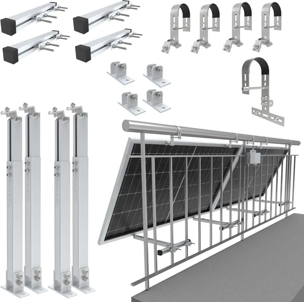 NuaSol Balkonkraftwerk-Halterung rund für 2 Module