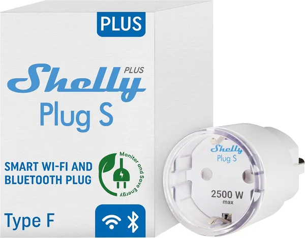 Shelly Plus Plug S WLAN-Steckdose mit Strommessung
